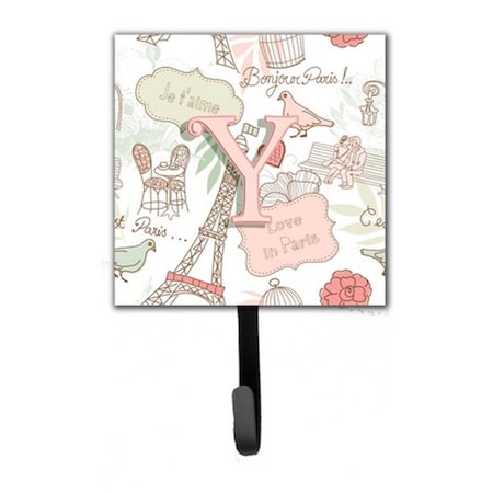 Jensendistributionservices Letter Y Love In Paris Pink Leash & Key Holder MI1658317